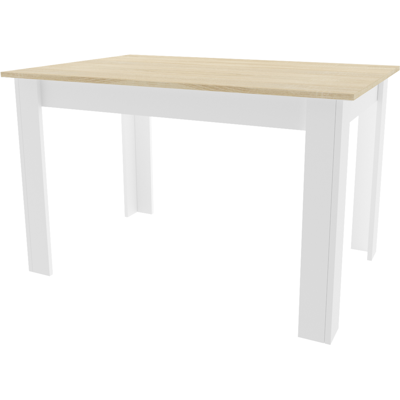 Table à Manger en Chêne Blanc Leobert - 120x80 - Style Scandinave - Publicité Table à Manger en Chêne Blanc Leobert - 120x80 - Style Scandinave - Publicité