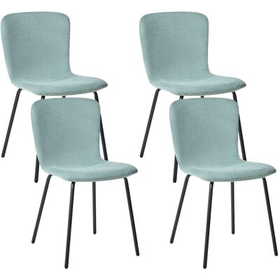 Beliani Lot De 4 Chaises De Salle À Manger En Tissu Salle À Manger Vert Menthe Caldwell - Publicité Beliani Lot De 4 Chaises De Salle À Manger En Tissu Salle À Manger Vert Menthe Caldwell - Publicité