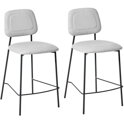 Beliani Lot De 2 Chaises De Salle À Manger Moderne En Faux Lin Rembourré Base Fer Noir G - Publicité Beliani Lot De 2 Chaises De Salle À Manger Moderne En Faux Lin Rembourré Base Fer Noir G - Publicité