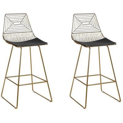 Beliani Lot De 2 Chaises Design De Bar En Métal Doré Et Assise Cuir Pu Bisbee - Publicité Beliani Lot De 2 Chaises Design De Bar En Métal Doré Et Assise Cuir Pu Bisbee - Publicité