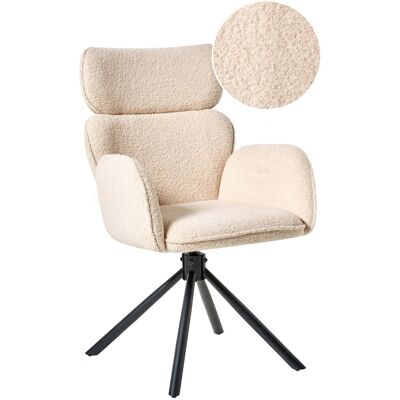 Beliani Chaise De Salle À Manger Pivotante En Bouclé Avec Haut Dossier Beige Clair Alene - Publicité Beliani Chaise De Salle À Manger Pivotante En Bouclé Avec Haut Dossier Beige Clair Alene - Publicité