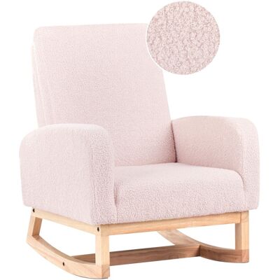 Beliani Fauteuil À Bascule Pour Enfants En Bouclé Pieds En Bois Rose Pastel Norby - Publicité Beliani Fauteuil À Bascule Pour Enfants En Bouclé Pieds En Bois Rose Pastel Norby - Publicité
