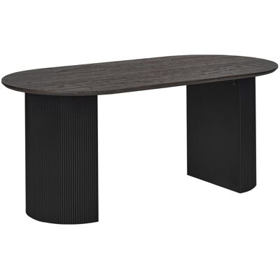 Beliani Table De Salle À Manger Minimaliste 180 X 90 Cm Avec Plateau Ovale Pieds Cannelé - Publicité Beliani Table De Salle À Manger Minimaliste 180 X 90 Cm Avec Plateau Ovale Pieds Cannelé - Publicité