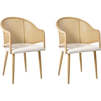 Beliani Lot De 2 Chaises De Salle À Manger Retro En Polyester Cadre En Fer Dossier Arron - Publicité Beliani Lot De 2 Chaises De Salle À Manger Retro En Polyester Cadre En Fer Dossier Arron - Publicité