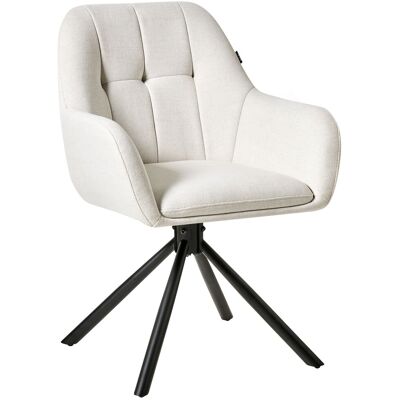 Beliani Chaise De Salle À Manger Pivotante En Tissu Base Tournante En Métal Blanc Cassé - Publicité Beliani Chaise De Salle À Manger Pivotante En Tissu Base Tournante En Métal Blanc Cassé - Publicité