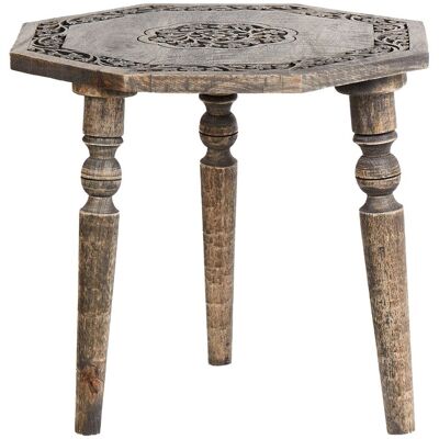 Beliani Table D'Appoint Traditionnelle Ronde 48 X 48 Cm Meubles De Salon Bois De Ma - Publicité Beliani Table D'Appoint Traditionnelle Ronde 48 X 48 Cm Meubles De Salon Bois De Ma - Publicité