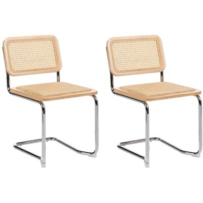Beliani Lot De 2 Chaises De Salle À Manger En Rotin Ton Bois Clair Et Naturel Cordova - Publicité Beliani Lot De 2 Chaises De Salle À Manger En Rotin Ton Bois Clair Et Naturel Cordova - Publicité