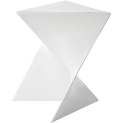 Beliani Table D'Appoint En Plastique Triangulaire Forme Géométrique Blanche Pecos - Publicité Beliani Table D'Appoint En Plastique Triangulaire Forme Géométrique Blanche Pecos - Publicité