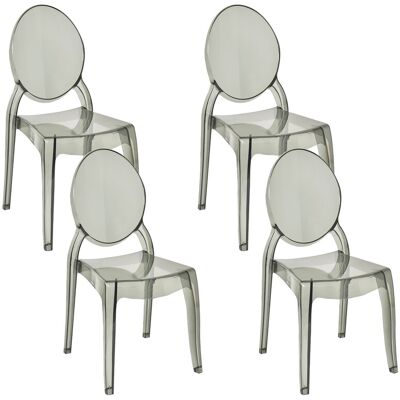 Beliani - Lot De 4 Chaises - Merton - Plastique, Noir Transparent - Publicité Beliani - Lot De 4 Chaises - Merton - Plastique, Noir Transparent - Publicité