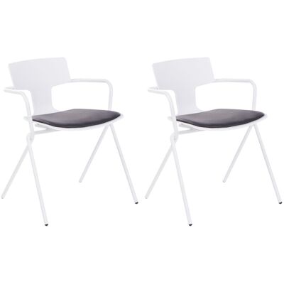 Beliani Lot De 2 Chaises Moderne En Plastique Pu Salle À Manger Coussin Noir Manson - Publicité Beliani Lot De 2 Chaises Moderne En Plastique Pu Salle À Manger Coussin Noir Manson - Publicité