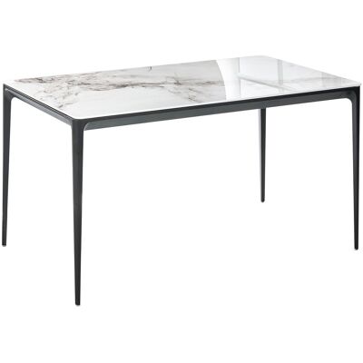 Beliani Table Moderne Et Élégante Rectangulaire En Verre Effet Marbre 140 X 80 Cm Salle - Publicité Beliani Table Moderne Et Élégante Rectangulaire En Verre Effet Marbre 140 X 80 Cm Salle - Publicité