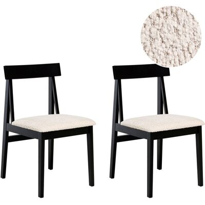 Beliani Lot De 2 Chaises De Salle À Manger Structure En Bois Noir Assise En Polyester Bo - Publicité Beliani Lot De 2 Chaises De Salle À Manger Structure En Bois Noir Assise En Polyester Bo - Publicité