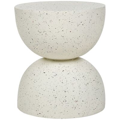 Beliani Table D'Appoint Blanc Cassé Effet Terrazzo Forme Sablier 46 Cm Résistant Au - Publicité Beliani Table D'Appoint Blanc Cassé Effet Terrazzo Forme Sablier 46 Cm Résistant Au - Publicité