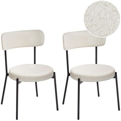 Beliani Lot De 2 Chaises Salle À Manger Pieds En Acier Dossier Sans Accoudoirs En Tissu - Publicité Beliani Lot De 2 Chaises Salle À Manger Pieds En Acier Dossier Sans Accoudoirs En Tissu - Publicité