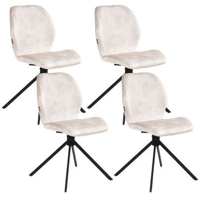 Beliani Lot De 4 Chaises De Salle À Manger Moderne En Velours Pieds En Fer Thermolaqué P - Publicité Beliani Lot De 4 Chaises De Salle À Manger Moderne En Velours Pieds En Fer Thermolaqué P - Publicité