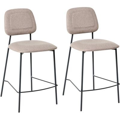 Beliani Lot De 2 Chaises De Salle À Manger Moderne En Faux Lin Rembourré Base Fer Noir T - Publicité Beliani Lot De 2 Chaises De Salle À Manger Moderne En Faux Lin Rembourré Base Fer Noir T - Publicité