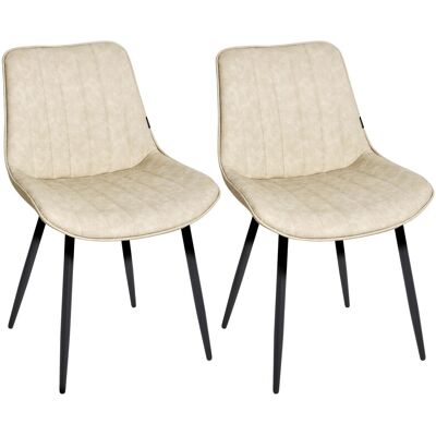 Beliani Lot De 2 Chaises De Repas Pieds En Acier Et Repose-Pieds Sièges Sans Accoudoirs - Publicité Beliani Lot De 2 Chaises De Repas Pieds En Acier Et Repose-Pieds Sièges Sans Accoudoirs - Publicité