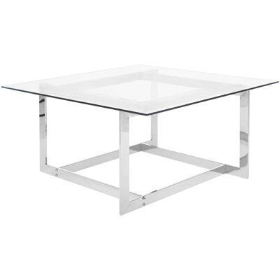 Beliani - Table Basse - Crystal - En Verre Et Métal, Argenté - Publicité Beliani - Table Basse - Crystal - En Verre Et Métal, Argenté - Publicité