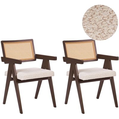 Beliani Lot De 2 Chaises De Salle À Manger En Bouclé Cadre En Bois D'Hévéa Meuble De Cui - Publicité Beliani Lot De 2 Chaises De Salle À Manger En Bouclé Cadre En Bois D'Hévéa Meuble De Cui - Publicité