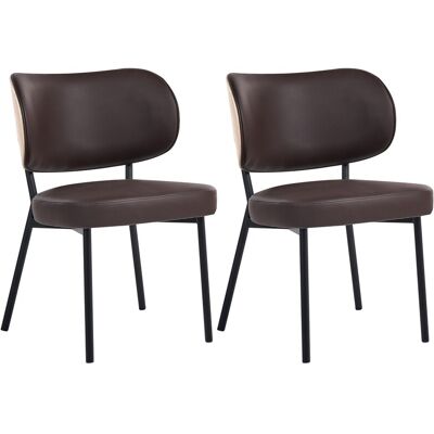 Beliani Lot De 2 Chaises De Salle À Manger Moderne Minimaliste En Cuir Pu Pieds En Fer S - Publicité Beliani Lot De 2 Chaises De Salle À Manger Moderne Minimaliste En Cuir Pu Pieds En Fer S - Publicité