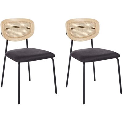 Beliani Lot De 2 Chaises Moderne Dossier Rotin Tressé Viennois Sans Accoudoirs Polyester - Publicité Beliani Lot De 2 Chaises Moderne Dossier Rotin Tressé Viennois Sans Accoudoirs Polyester - Publicité