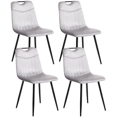 Beliani Lot De 4 Chaises De Salle À Manger Modernes Pieds En Acier Noirs Sièges En Velou - Publicité Beliani Lot De 4 Chaises De Salle À Manger Modernes Pieds En Acier Noirs Sièges En Velou - Publicité