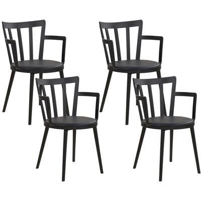 Beliani Chaises De Salle À Manger En Matière Synthétique Et Cuir Pu Noires Lot De 4 Mori - Publicité Beliani Chaises De Salle À Manger En Matière Synthétique Et Cuir Pu Noires Lot De 4 Mori - Publicité