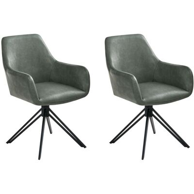 Beliani Lot De 2 Chaises De Salle À Manger Pivotantes À Dossier Haut Simili Cuir Vert Fo - Publicité Beliani Lot De 2 Chaises De Salle À Manger Pivotantes À Dossier Haut Simili Cuir Vert Fo - Publicité