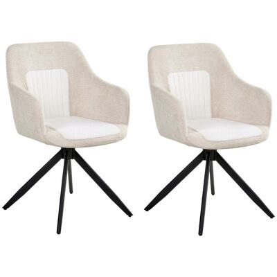 Beliani Lot De 2 Chaises De Salle À Manger En Tissu Hydrofuge Pieds En Métal Pivotantes - Publicité Beliani Lot De 2 Chaises De Salle À Manger En Tissu Hydrofuge Pieds En Métal Pivotantes - Publicité
