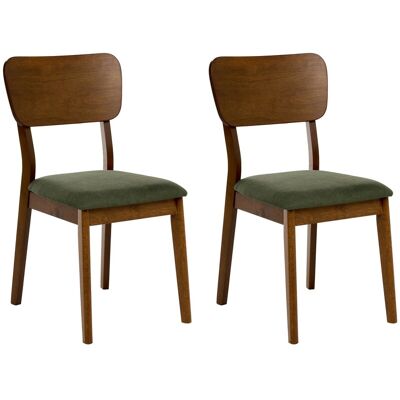 Beliani Lot De 2 Chaises De Salle À Manger Cadre En Bois Sièges Rembourrés Marron Etvert - Publicité Beliani Lot De 2 Chaises De Salle À Manger Cadre En Bois Sièges Rembourrés Marron Etvert - Publicité