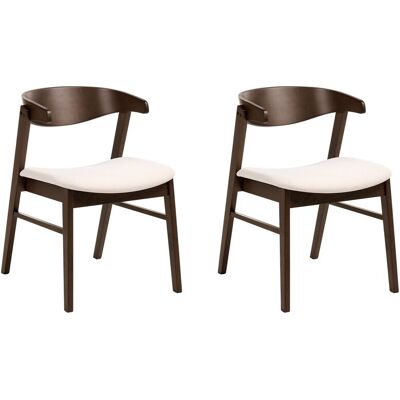 Beliani Lot De 2 Chaises De Salle À Manger Traditionnelles Assise Tapissée Bois Marron F - Publicité Beliani Lot De 2 Chaises De Salle À Manger Traditionnelles Assise Tapissée Bois Marron F - Publicité