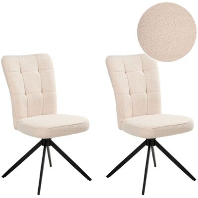 Beliani Lot De 2 Chaises De Salle À Manger En Bouclé Pieds En Métal Pivotantes Beige Cla - Publicité Beliani Lot De 2 Chaises De Salle À Manger En Bouclé Pieds En Métal Pivotantes Beige Cla - Publicité