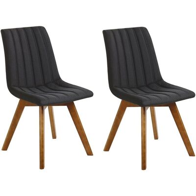 Beliani - Lot De 2 Chaises De Salle À Manger - Calgary - En Tissu, Noir - Publicité Beliani - Lot De 2 Chaises De Salle À Manger - Calgary - En Tissu, Noir - Publicité