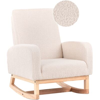 Beliani Fauteuil À Bascule Pour Enfants En Bouclé Pieds En Bois Beige Clair Norby - Publicité Beliani Fauteuil À Bascule Pour Enfants En Bouclé Pieds En Bois Beige Clair Norby - Publicité
