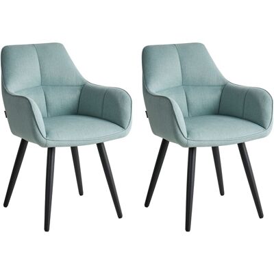 Beliani Lot De 2 Chaises De Salle À Manger Moderne En Faux Lin Base En Métal Rembourrée - Publicité Beliani Lot De 2 Chaises De Salle À Manger Moderne En Faux Lin Base En Métal Rembourrée - Publicité