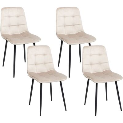 Beliani Lot De 4 Chaises De Repas Salle À Manger Moderne Pieds En Métal Sièges En Velour - Publicité Beliani Lot De 4 Chaises De Repas Salle À Manger Moderne Pieds En Métal Sièges En Velour - Publicité