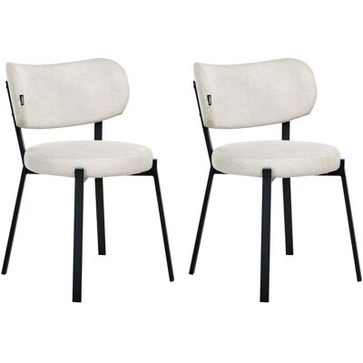 Beliani Lot De 2 Chaises De Salle À Manger En Tissu Pieds En Fer Avec Assise Rembourrée - Publicité Beliani Lot De 2 Chaises De Salle À Manger En Tissu Pieds En Fer Avec Assise Rembourrée - Publicité