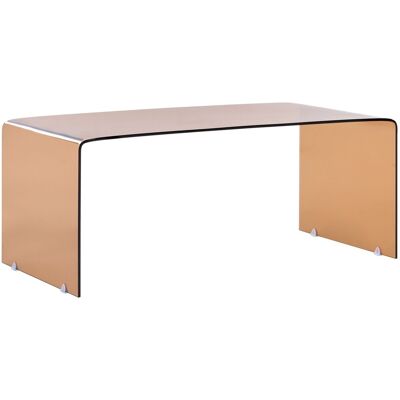 Beliani Table Basse Moderne Minimaliste En Verre Rectangulaire Transparente Marron Kenda - Publicité Beliani Table Basse Moderne Minimaliste En Verre Rectangulaire Transparente Marron Kenda - Publicité