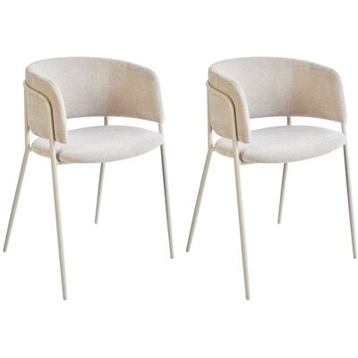 Beliani Lot De 2 Chaises Moderne Base En Métal Meuble De Salle À Manger Avec Accoudoirs - Publicité Beliani Lot De 2 Chaises Moderne Base En Métal Meuble De Salle À Manger Avec Accoudoirs - Publicité