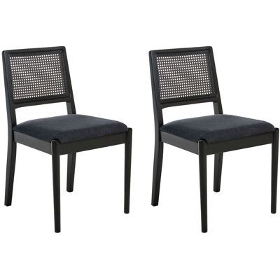 Beliani Lot De 2 Chaises De Salle À Manger Sièges Rembourrés Cadre Bois, Noir - Publicité Beliani Lot De 2 Chaises De Salle À Manger Sièges Rembourrés Cadre Bois, Noir - Publicité