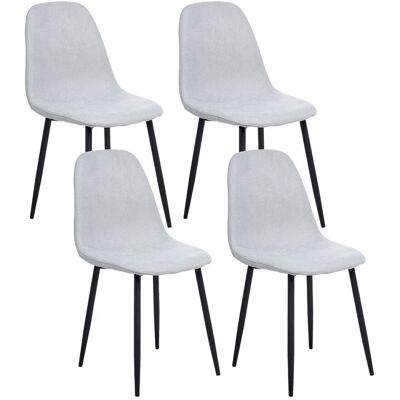 Beliani Lot De 4 Chaises De Salle À Manger En Polyester Rembourré Pieds En Fer Sans Acco - Publicité Beliani Lot De 4 Chaises De Salle À Manger En Polyester Rembourré Pieds En Fer Sans Acco - Publicité