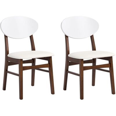 Beliani Lot De 2 Chaises De Salle À Manger Scandinave En Cuir Synthétique Structure Bois - Publicité Beliani Lot De 2 Chaises De Salle À Manger Scandinave En Cuir Synthétique Structure Bois - Publicité