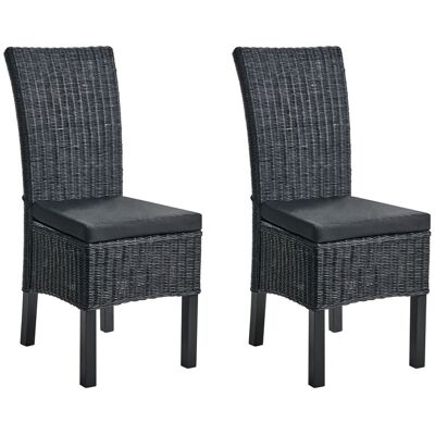 Beliani Lot De 2 Chaises De Salle À Manger En Rotin Tressé Avec Coussins Style Boho Doss - Publicité Beliani Lot De 2 Chaises De Salle À Manger En Rotin Tressé Avec Coussins Style Boho Doss - Publicité