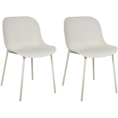 Beliani Ensemble De 2 Chaises De Salle À Manger En Plastique Pieds En Métal Beige Clair - Publicité Beliani Ensemble De 2 Chaises De Salle À Manger En Plastique Pieds En Métal Beige Clair - Publicité