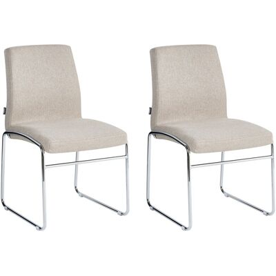 Beliani Lot De 2 Chaises De Salle À Manger Moderne En Tissu Rembourré Base En Métal Sans - Publicité Beliani Lot De 2 Chaises De Salle À Manger Moderne En Tissu Rembourré Base En Métal Sans - Publicité