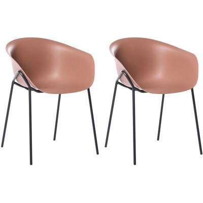 Beliani Lot De 2 Chaises De Jardin Assise En Plastique Pieds En Métal Noir Tout Temps Mo - Publicité Beliani Lot De 2 Chaises De Jardin Assise En Plastique Pieds En Métal Noir Tout Temps Mo - Publicité