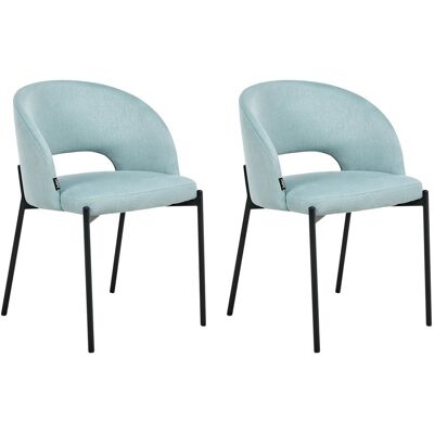 Beliani Lot De 2 Chaises De Salle À Manger En Tissu Dossier Arrondi Découpé Bleu Clair P - Publicité Beliani Lot De 2 Chaises De Salle À Manger En Tissu Dossier Arrondi Découpé Bleu Clair P - Publicité