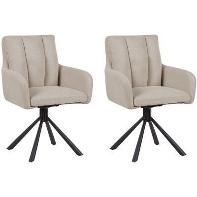 Beliani Lot De 2 Chaises De Salle À Manger Moderne En Tissu Rembourrées Pieds En Métal N - Publicité Beliani Lot De 2 Chaises De Salle À Manger Moderne En Tissu Rembourrées Pieds En Métal N - Publicité