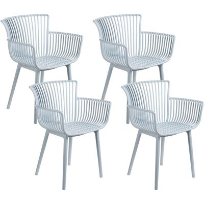 Beliani Lot De 4 Chaises De Salle À Manger En Plastique Intérieur Extérieur Avec Accoudo - Publicité Beliani Lot De 4 Chaises De Salle À Manger En Plastique Intérieur Extérieur Avec Accoudo - Publicité