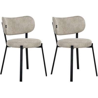Beliani Lot De 2 Chaises De Salle À Manger En Tissu Pieds En Fer Avec Assise Rembourrée - Publicité Beliani Lot De 2 Chaises De Salle À Manger En Tissu Pieds En Fer Avec Assise Rembourrée - Publicité